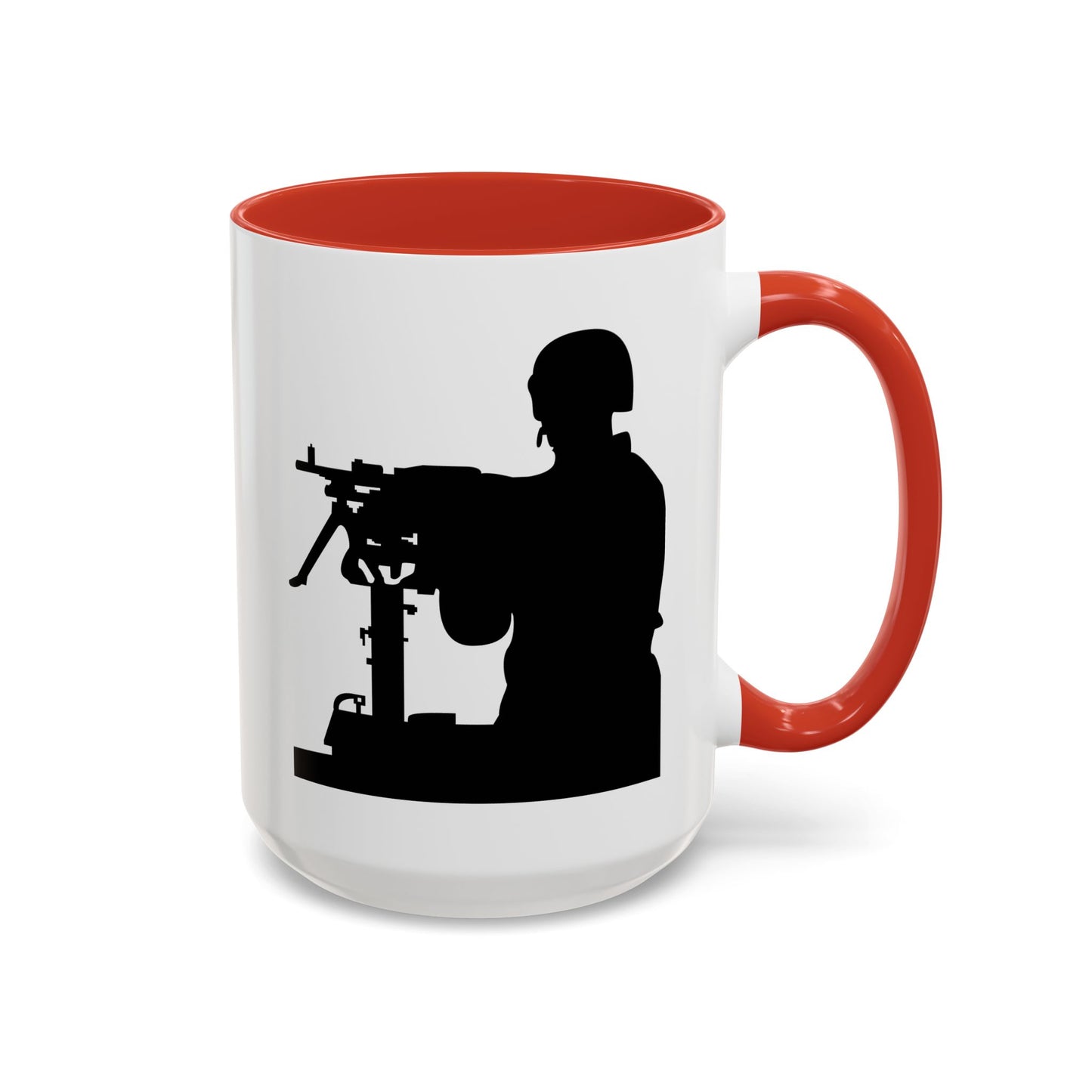 Accent Coffee Mug (11oz & 15oz) - Army - Soldier - MG Vehicle Mounted - Silhouette X 300