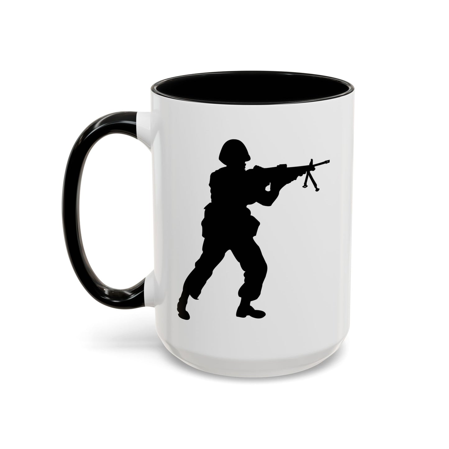 Accent Coffee Mug (11oz & 15oz) - Army - Soldier - MG Assault - Silhouette X 300