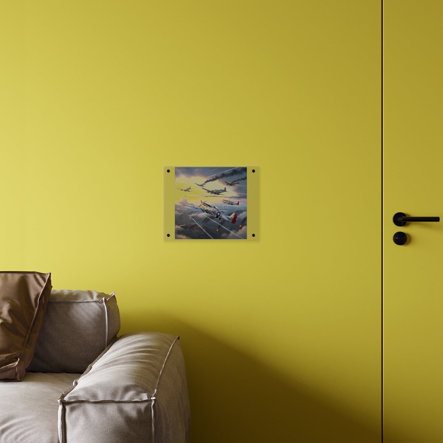 Acrylic Wall Art Panel - Red Tails in Action