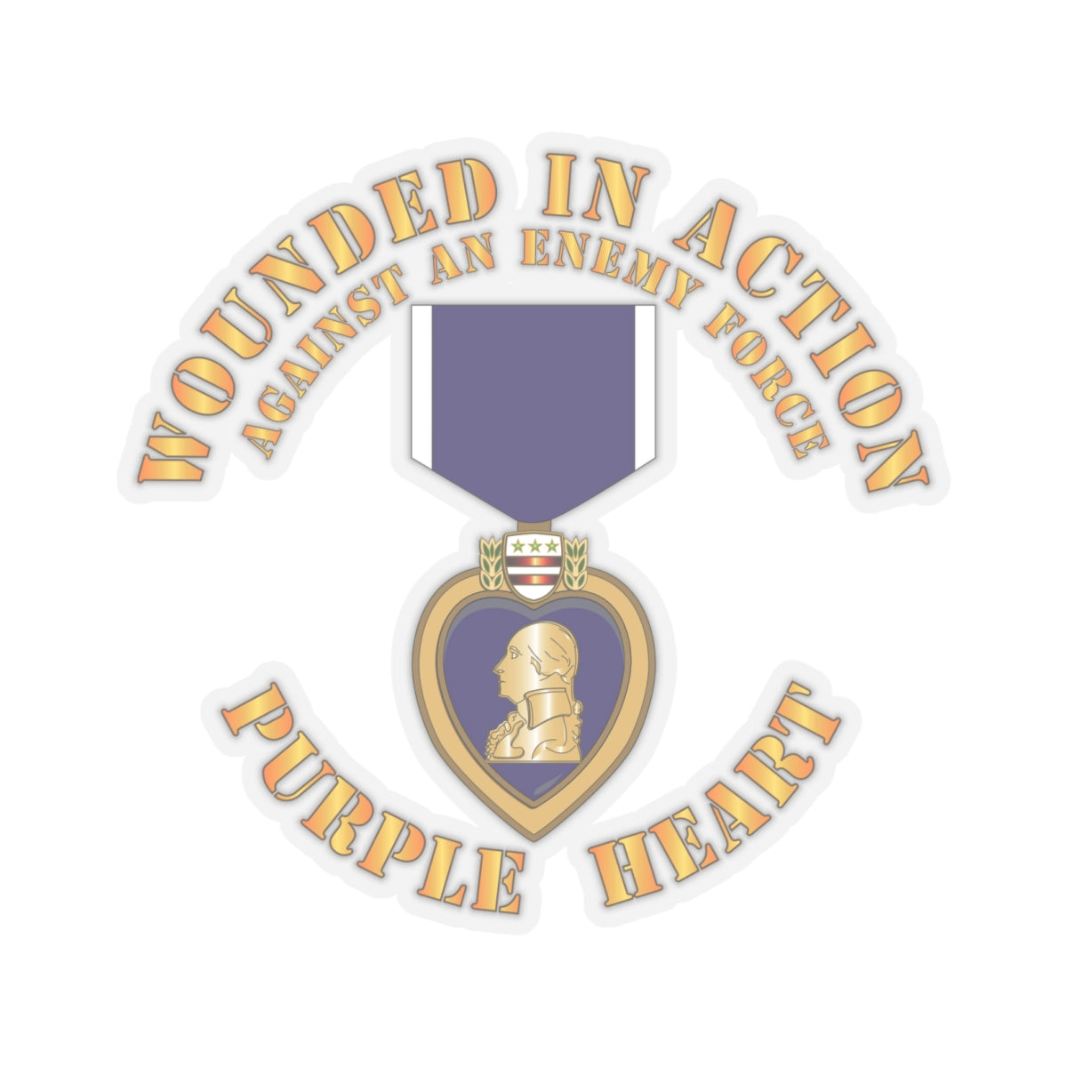 Kiss-Cut Stickers - Wounded in Action - Purple Heart V1