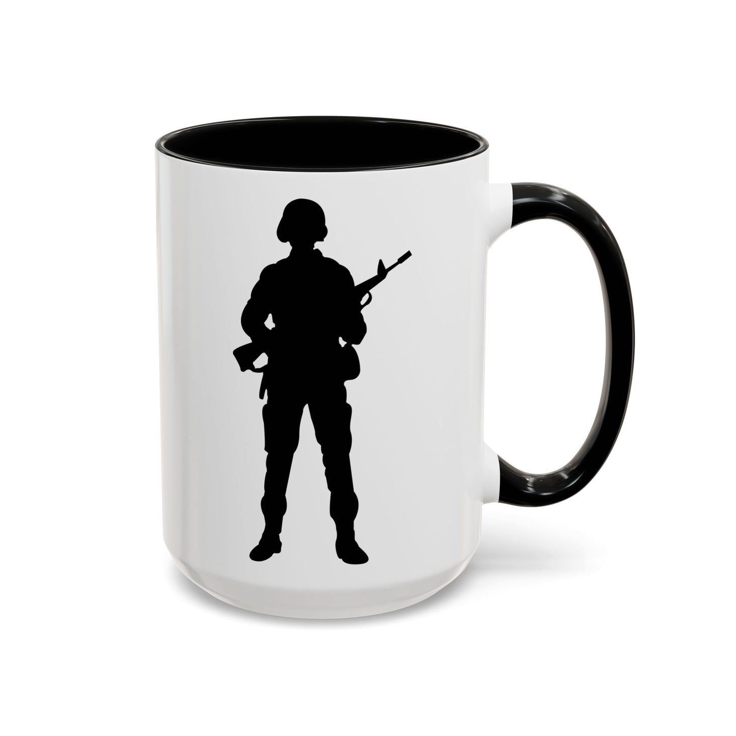 Accent Coffee Mug (11oz & 15oz) - Army - Soldier - Silhouette X 300