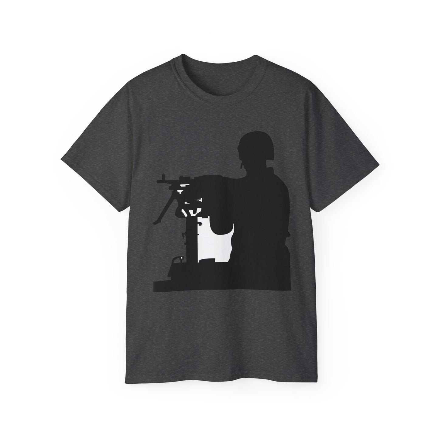 Unisex Ultra Cotton Tee - Army - Soldier - MG Vehicle Mounted - Silhouette X 300