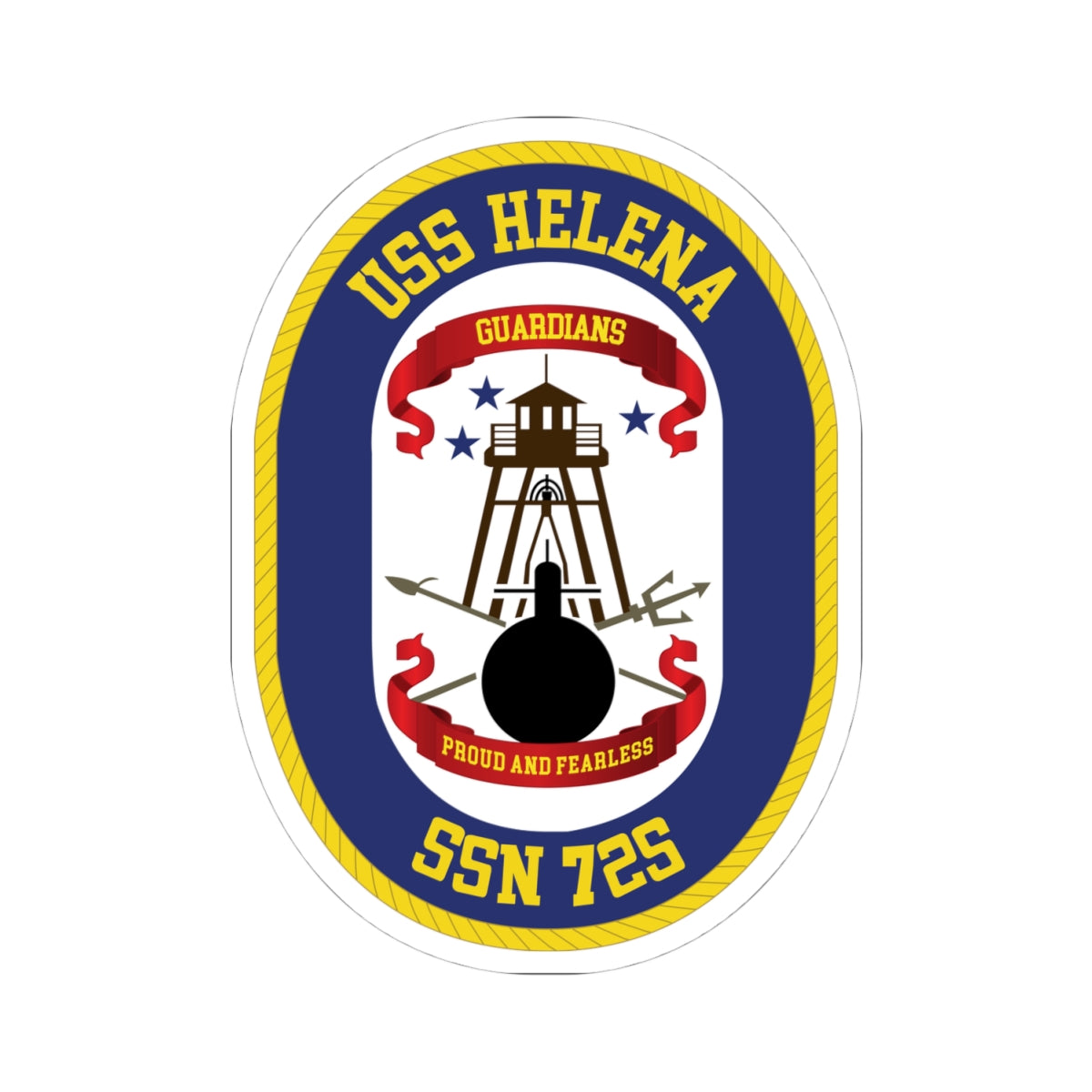 Kiss-Cut Stickers - Navy - USS Helena (SSBN 725) wo Txt