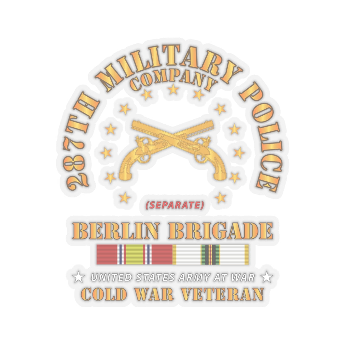 Kiss-Cut Stickers - 287th Military Police Company - Berlin Bde w COLD SVC