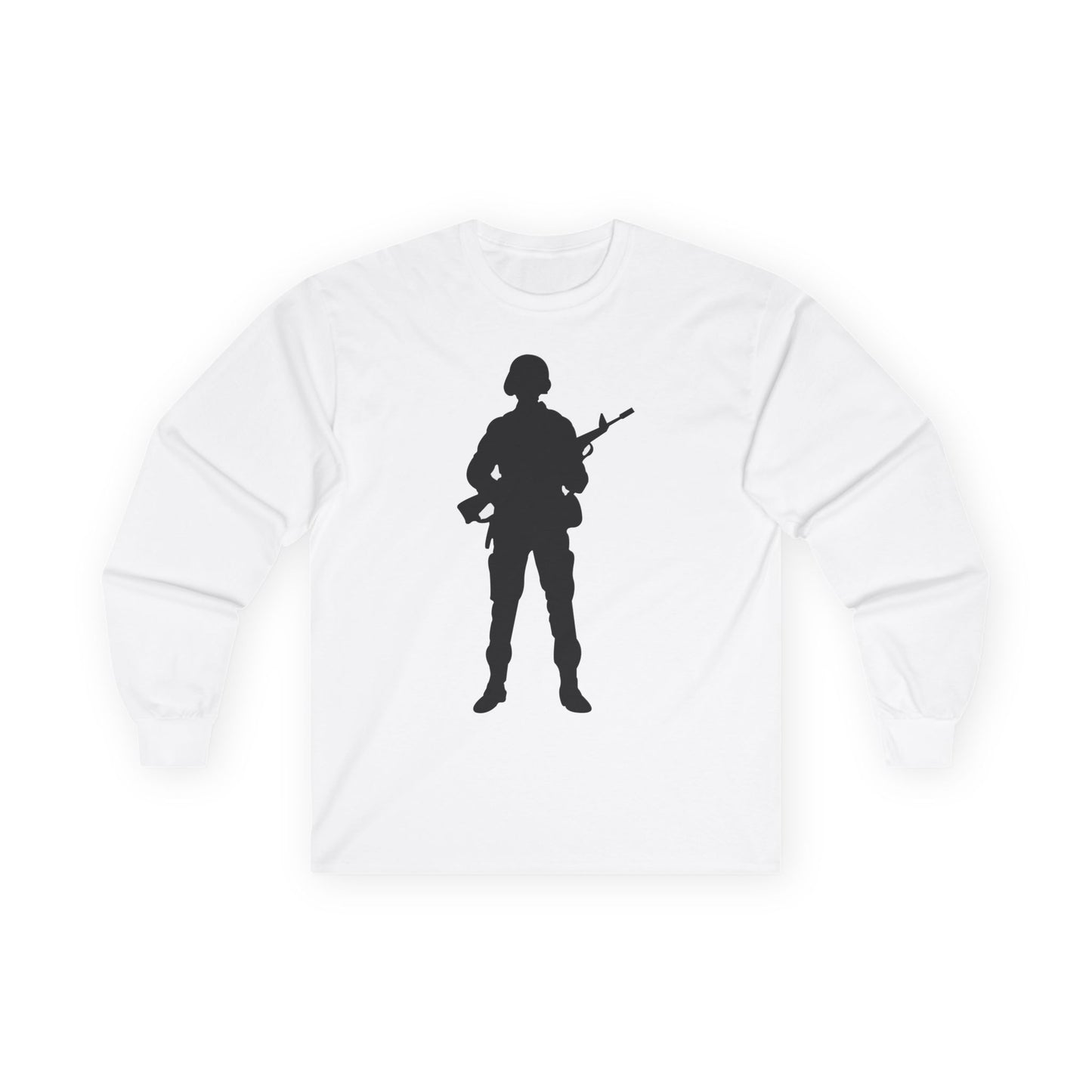 Unisex Ultra Cotton Long Sleeve Tee - Army - Soldier - Silhouette X 300