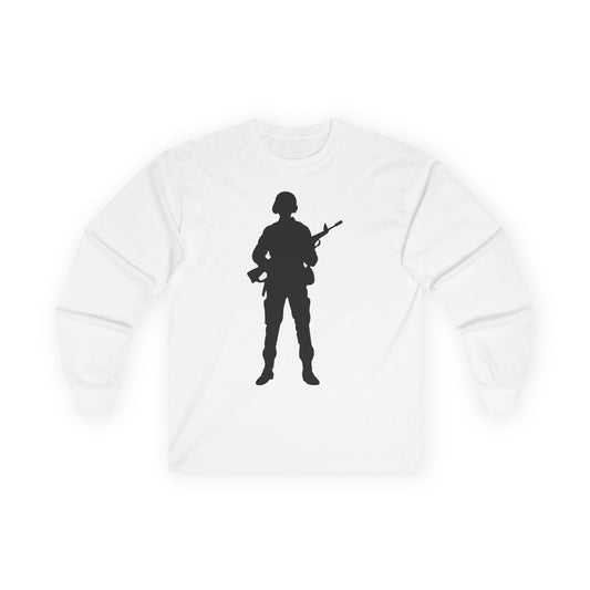 Unisex Ultra Cotton Long Sleeve Tee - Army - Soldier - Silhouette X 300