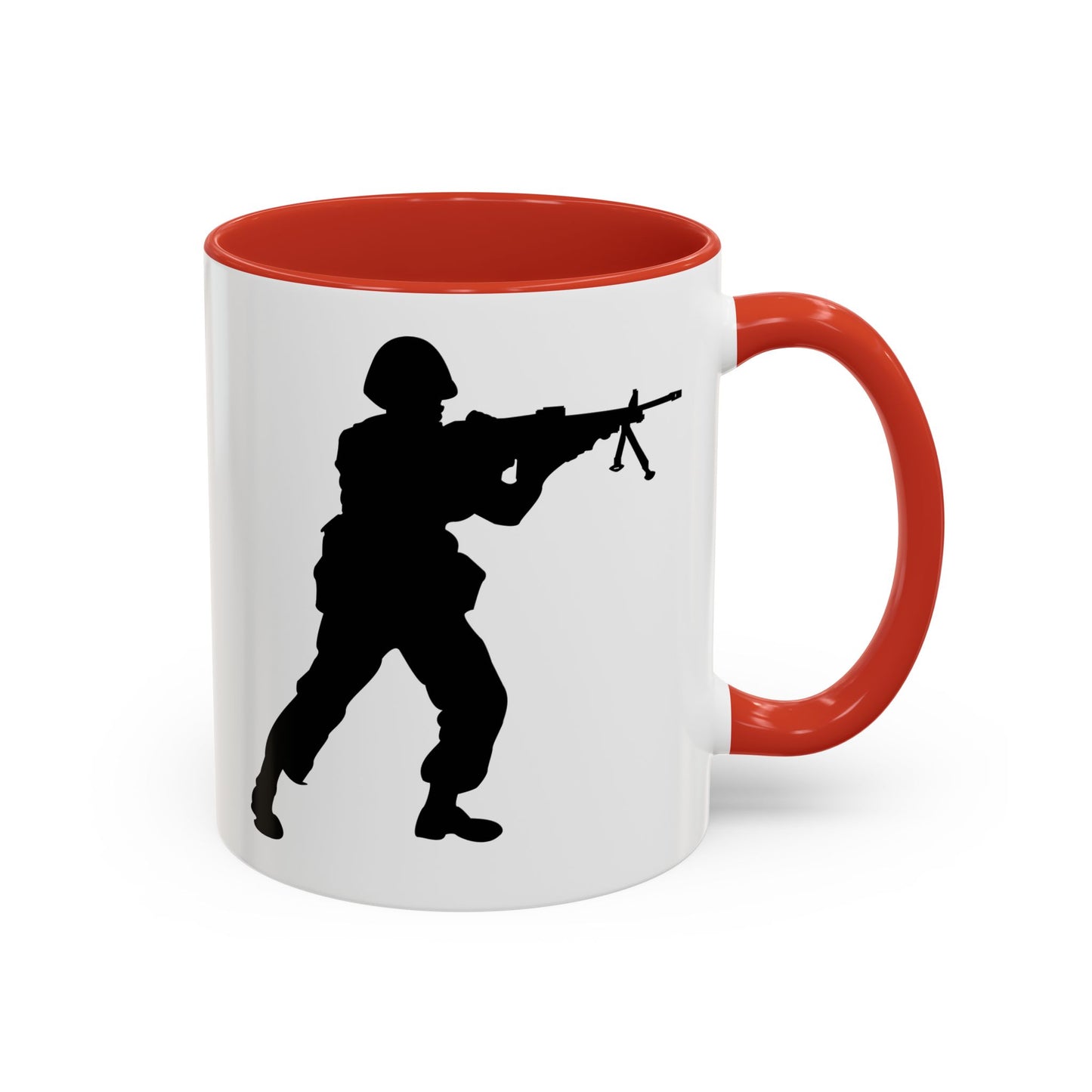 Accent Coffee Mug (11oz & 15oz) - Army - Soldier - MG Assault - Silhouette X 300