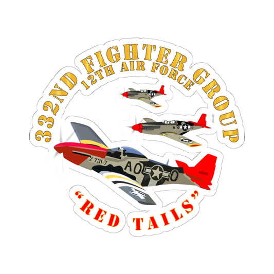 Kiss-Cut Stickers - AAC - 332nd Fighter Group - 12th AF - Red Tail