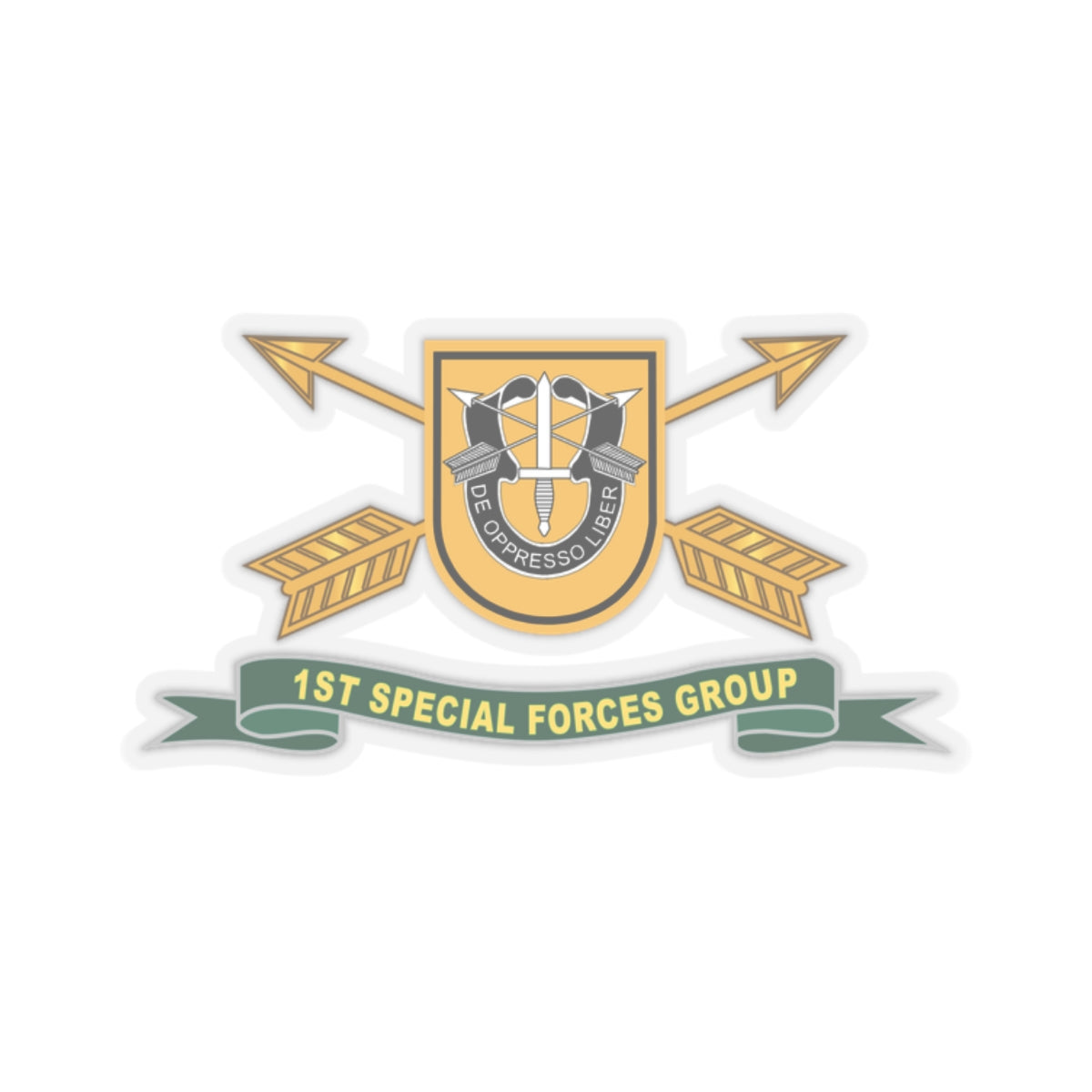 Kiss-Cut Stickers - 1st Special Forces Group - Flash w Br - Ribbon X 300