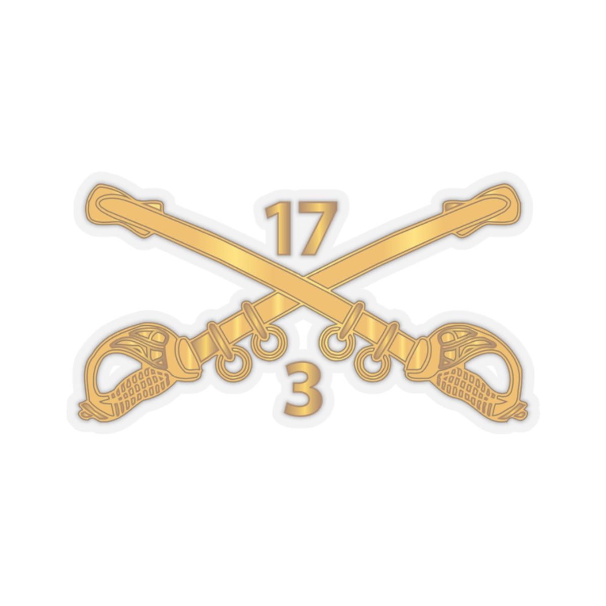 Kiss-Cut Stickers - 3rd Squadron 17th Cavalry Regiment Branch wo Txt