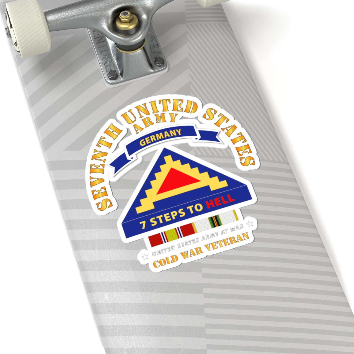 Kiss-Cut Stickers - 7th Unites States Army - 7 Steps to Hell w Germany Tab - SS w COLD WAR SVC X 300