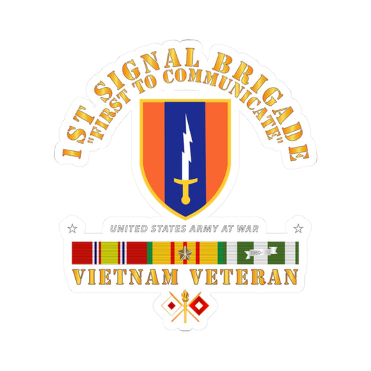 Kiss-Cut Stickers - 1st Signal Bde SSI w VN SVC