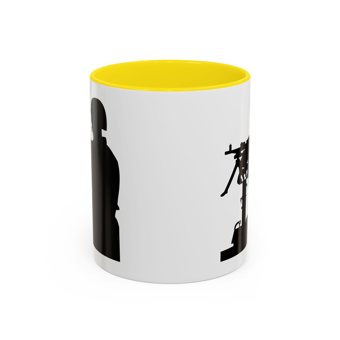 Accent Coffee Mug (11oz & 15oz) - Army - Soldier - MG Vehicle Mounted - Silhouette X 300