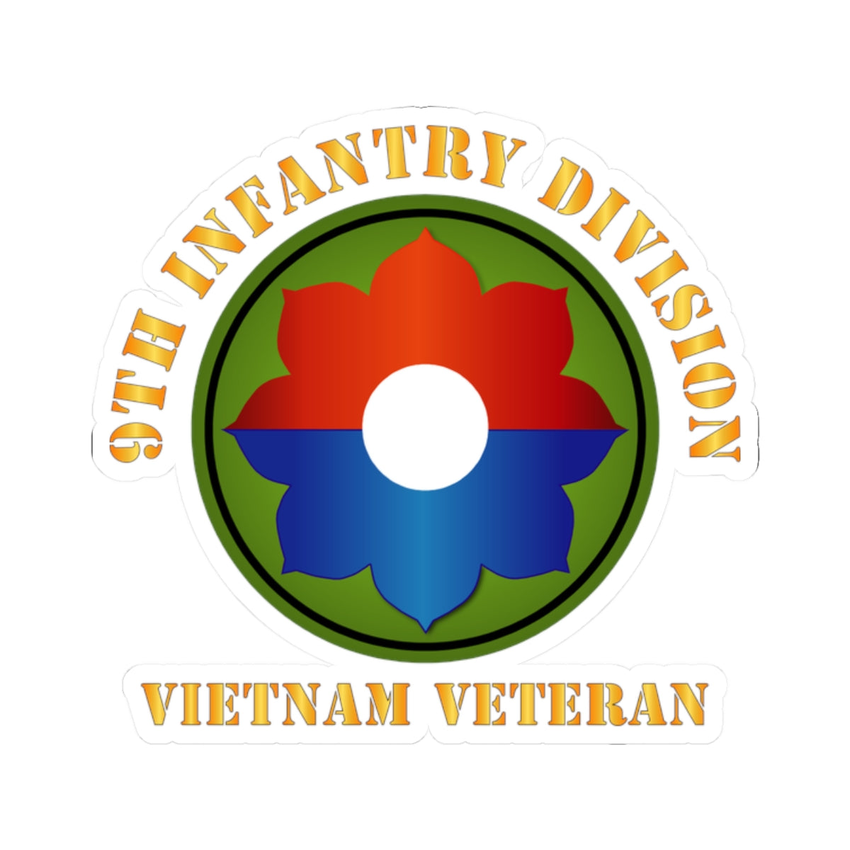 Kiss-Cut Stickers - 9th Infantry Div - Vietnam Veteran V1
