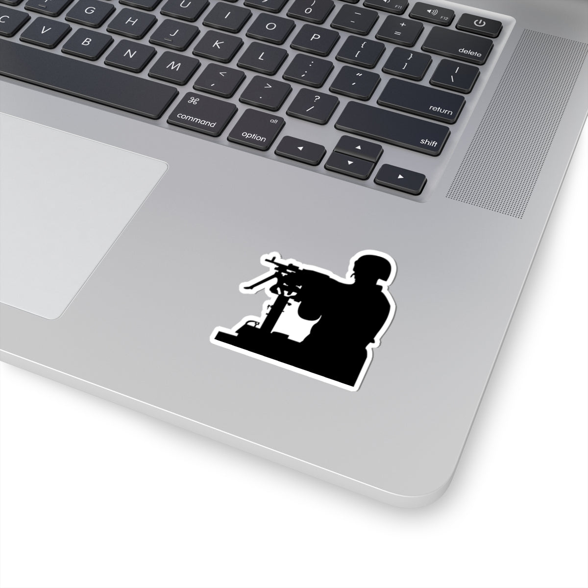 Kiss-Cut Stickers - Army - Soldier - MG Vehicle Mounted - Silhouette X 300