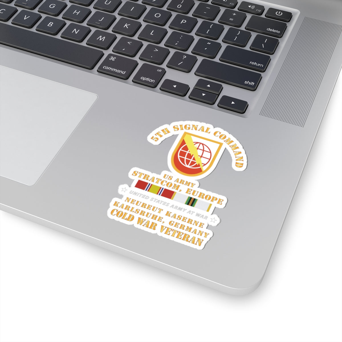 Kiss-Cut Stickers - 5th Signal Command - SSI, USA STRATCOM, EUR, Karlsruhe, Germany w COLD SVC X 300