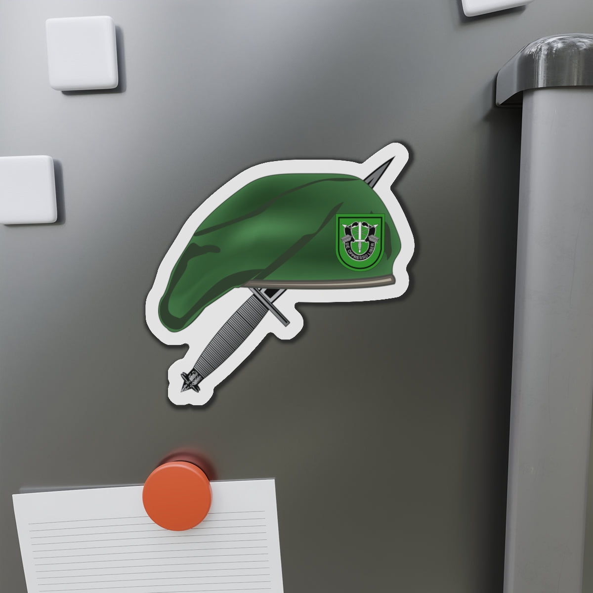 Die-Cut Magnets - 10th SFG Beret with Dagger