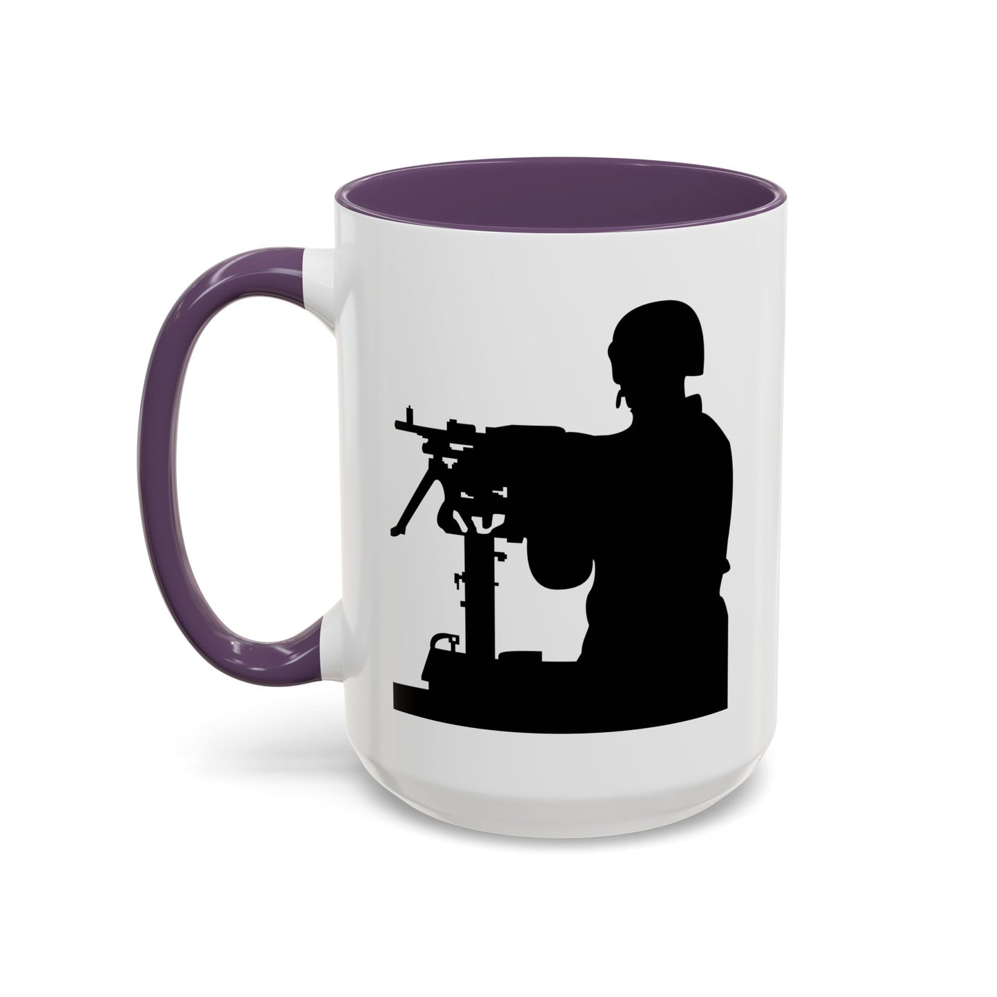 Accent Coffee Mug (11oz & 15oz) - Army - Soldier - MG Vehicle Mounted - Silhouette X 300