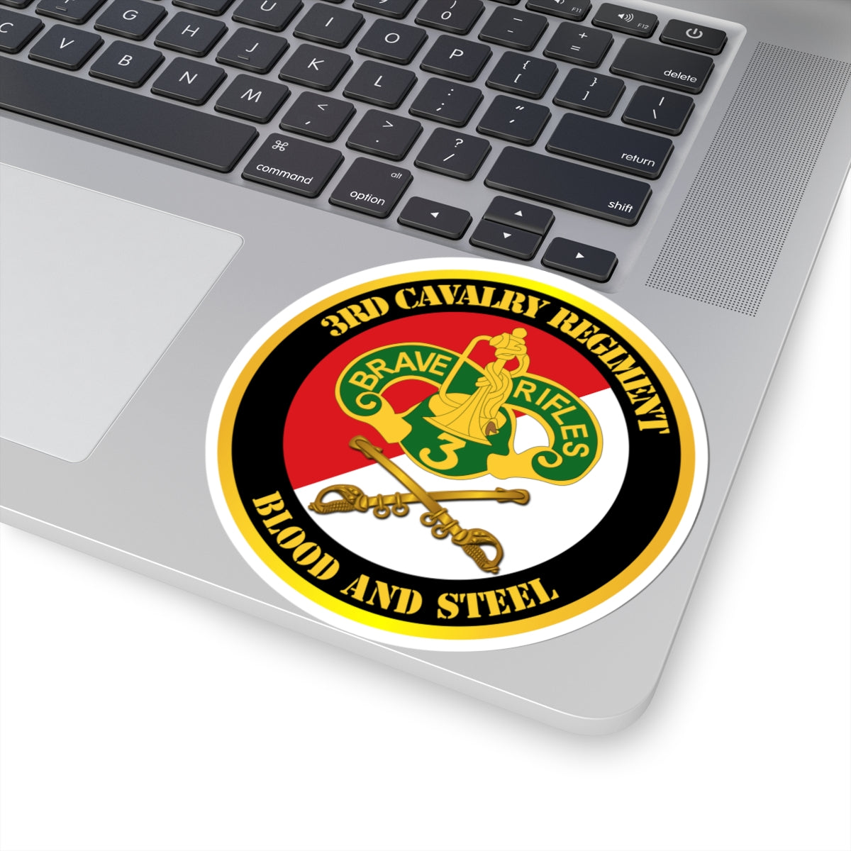 Kiss-Cut Stickers - 3rd Cavalry Regiment DUI - Red White - Blood and Steel