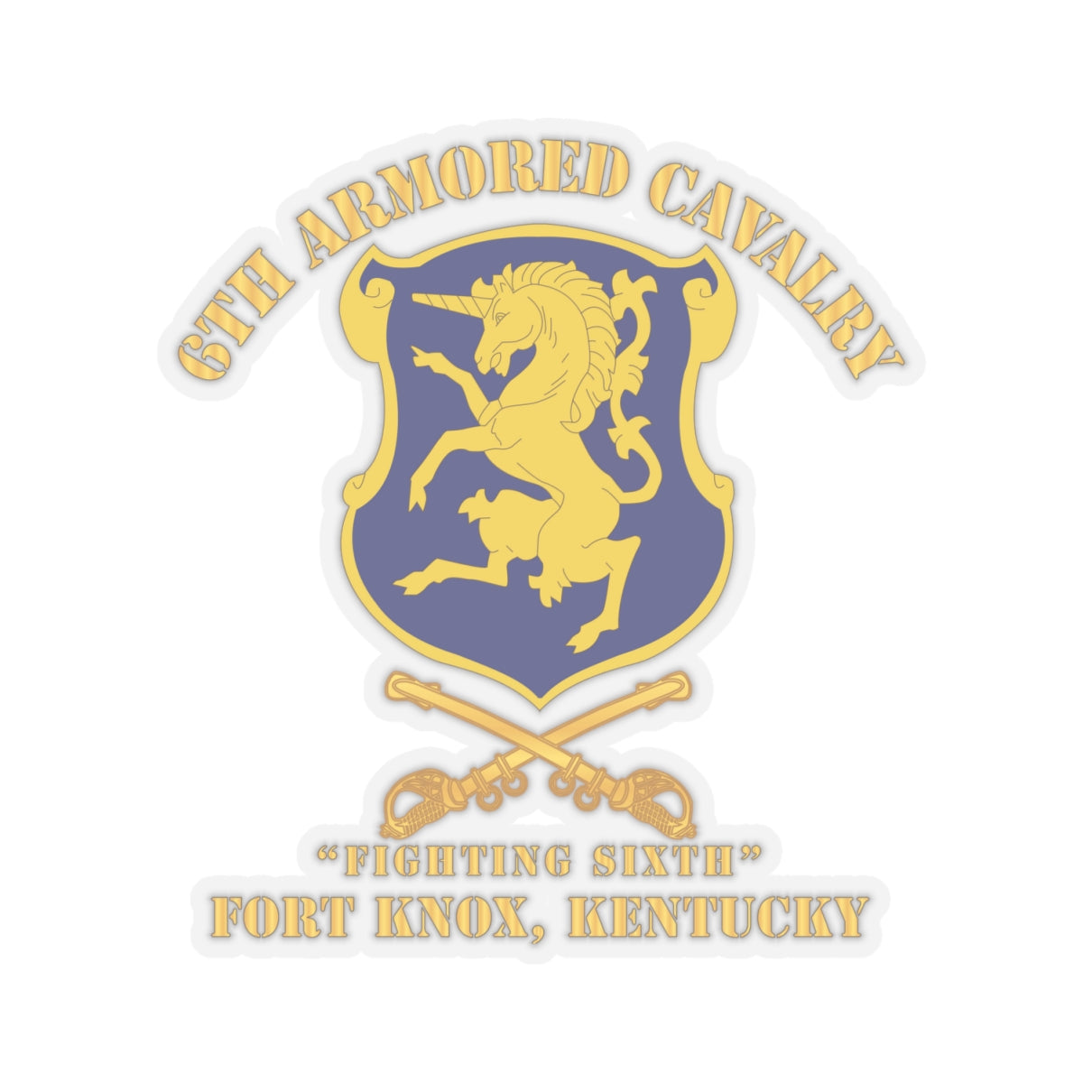 Kiss-Cut Stickers - 6th ACR w Cav Br Ft Knox Kentucky