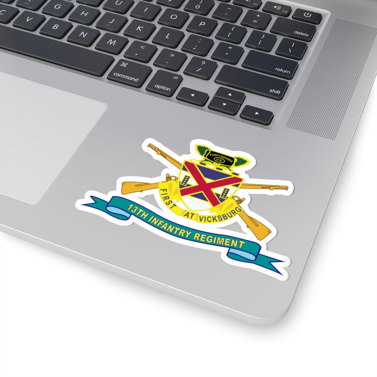 Kiss-Cut Stickers - 13th Infantry Regiment - DUI w Br - Ribbon X 300