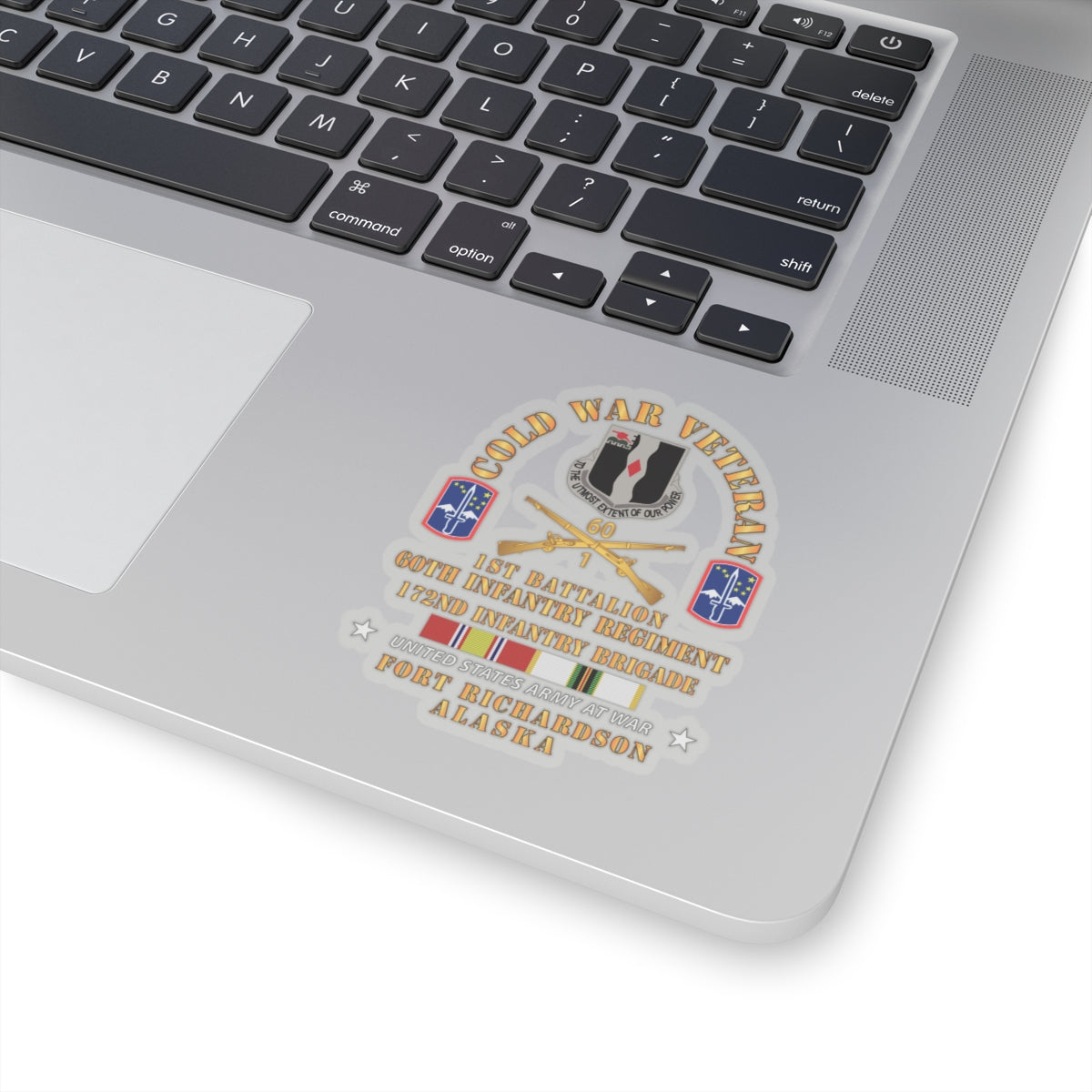 Kiss-Cut Stickers - Cold War Vet - 1st Bn, 60th Inf - 172nd In Bde - Ft Richardson AK w COLD SVC X 300