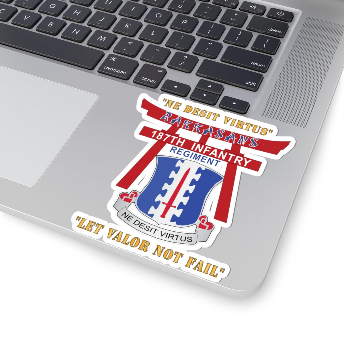 Kiss-Cut Stickers - 187th Infantry Regiment - Torii, Rakkasans, Let Valor Not Fail, English, Latin X 300
