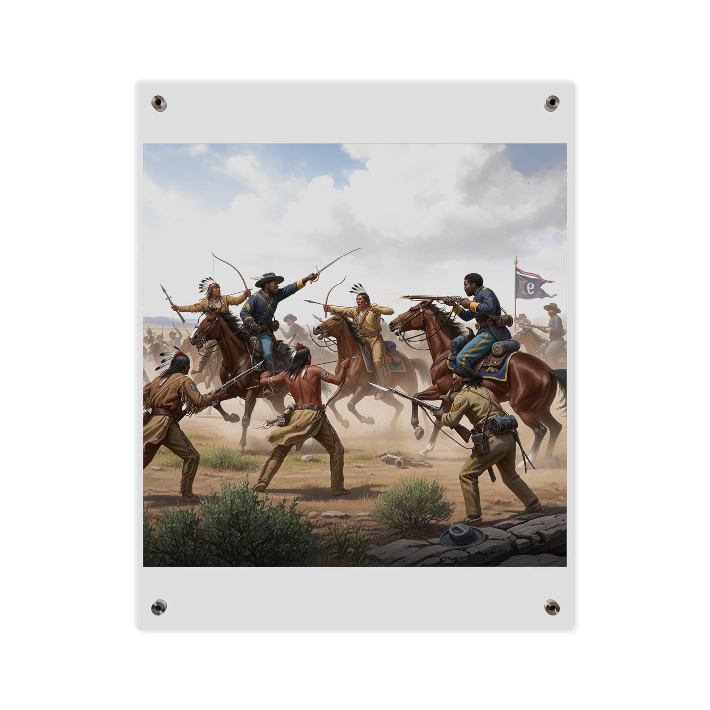 Acrylic Wall Art Panel - 9th Cavalry Regiment fighting Native Americans during the Indian Wars