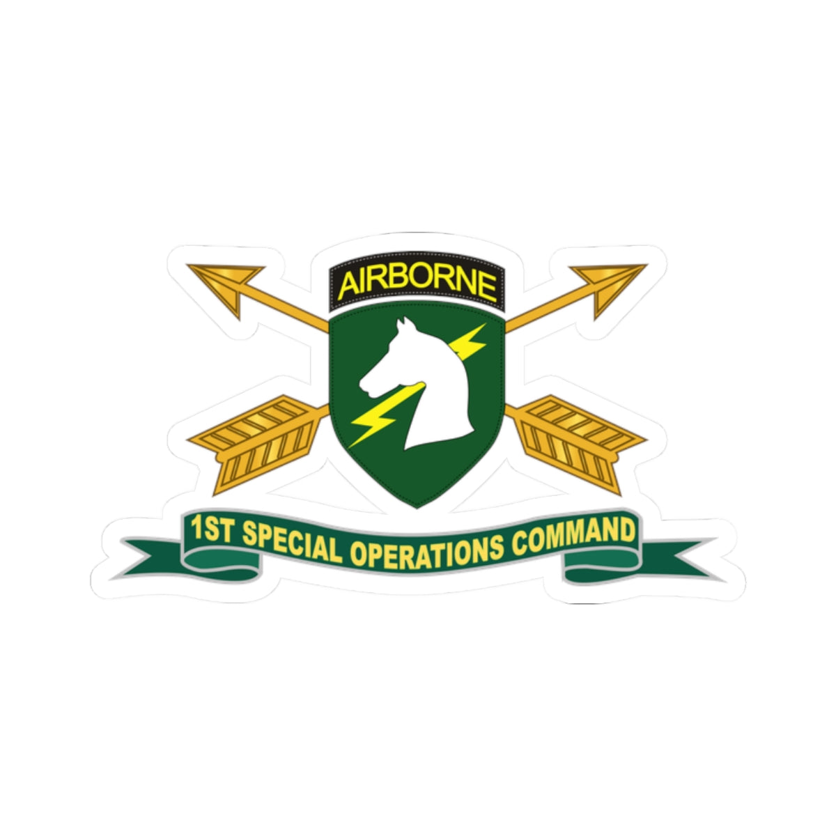 Kiss-Cut Stickers - 1st Special Operations Command (SOCOM) - SSI w Br ...