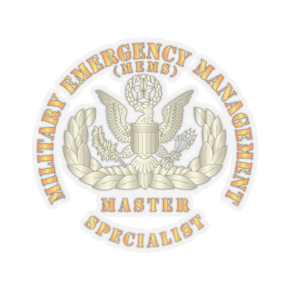 Kiss-Cut Stickers - ARNG - Military Emergency Management Specialist - Master - Gold