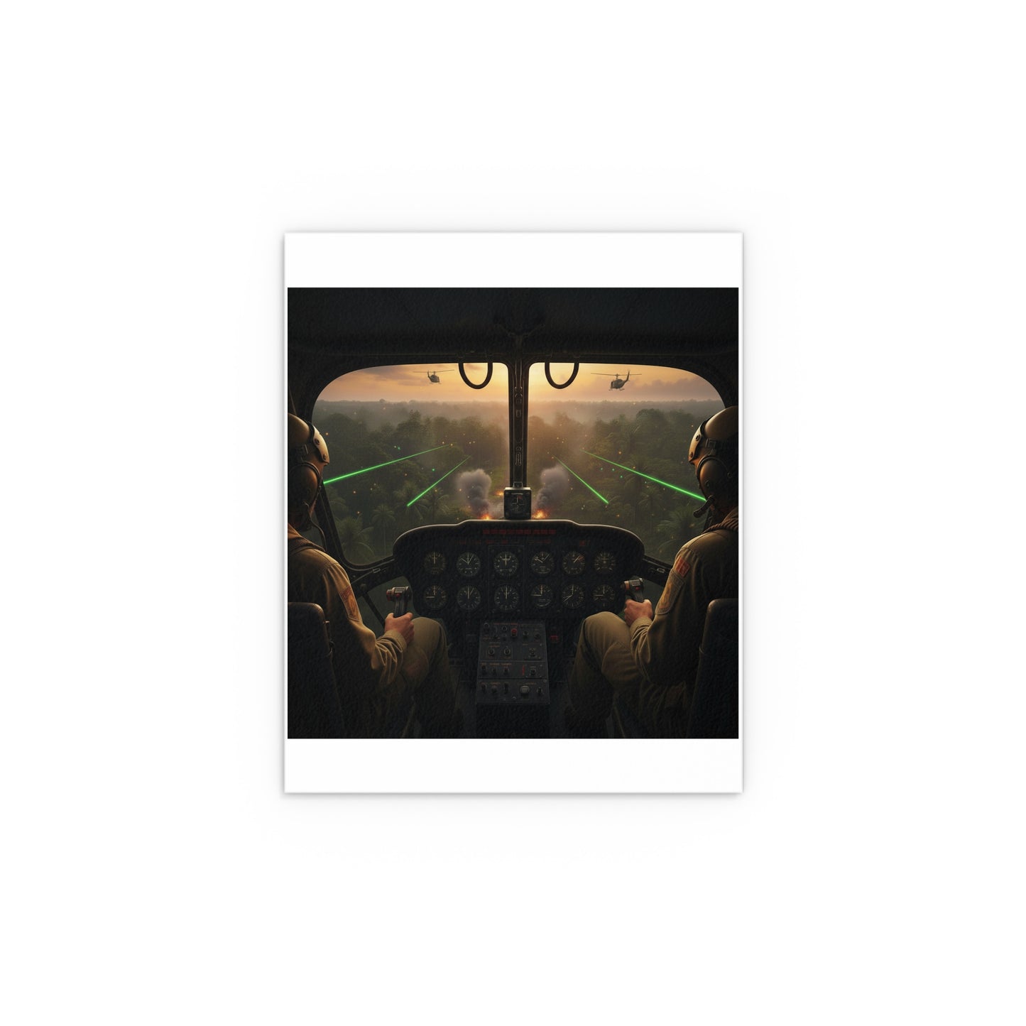 Indoor and Outdoor Silk Posters - Pilots View Hot LZ - Vietnam