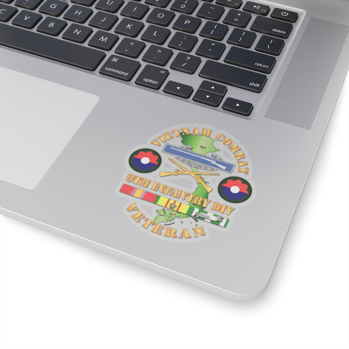 Kiss-Cut Stickers - Vietnam Combat Infantry Veteran w 9th Inf Div SSI V1
