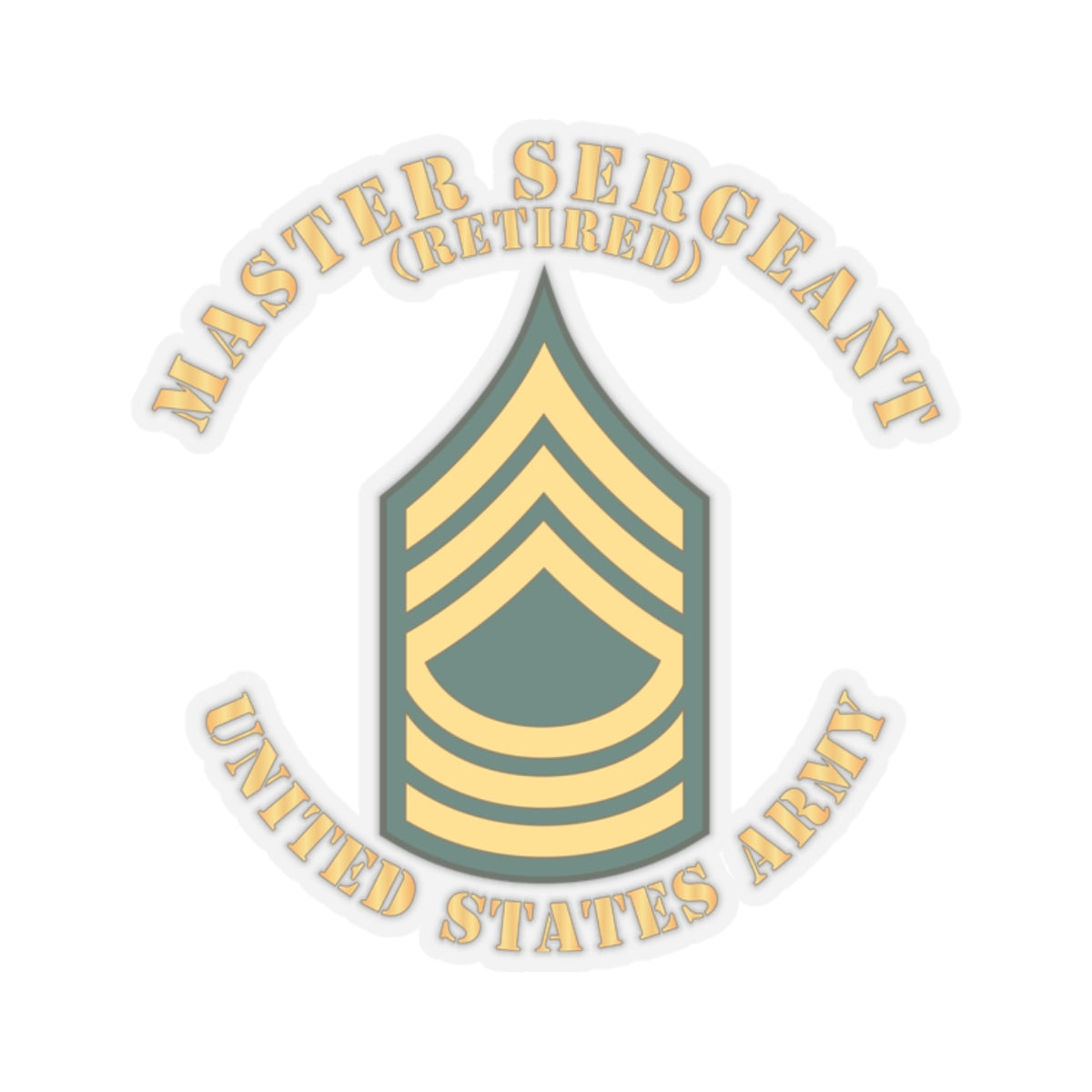 Kiss-Cut Stickers - Enlisted - MSG - Master Sergeant - Std - Retired