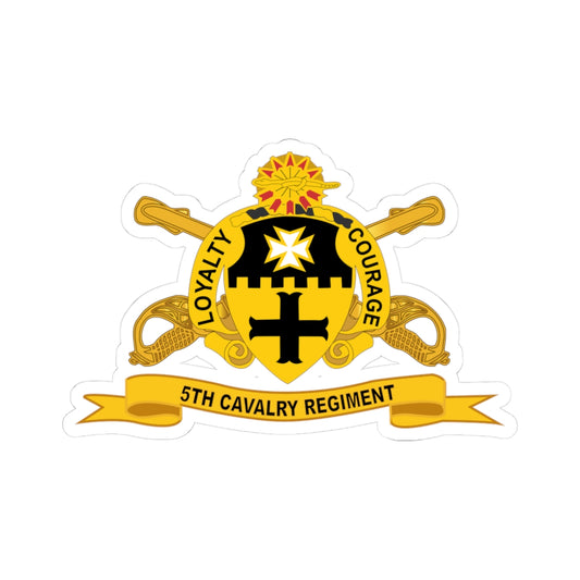 Kiss-Cut Stickers - 5th Cavalry Regiment w Br - Ribbon