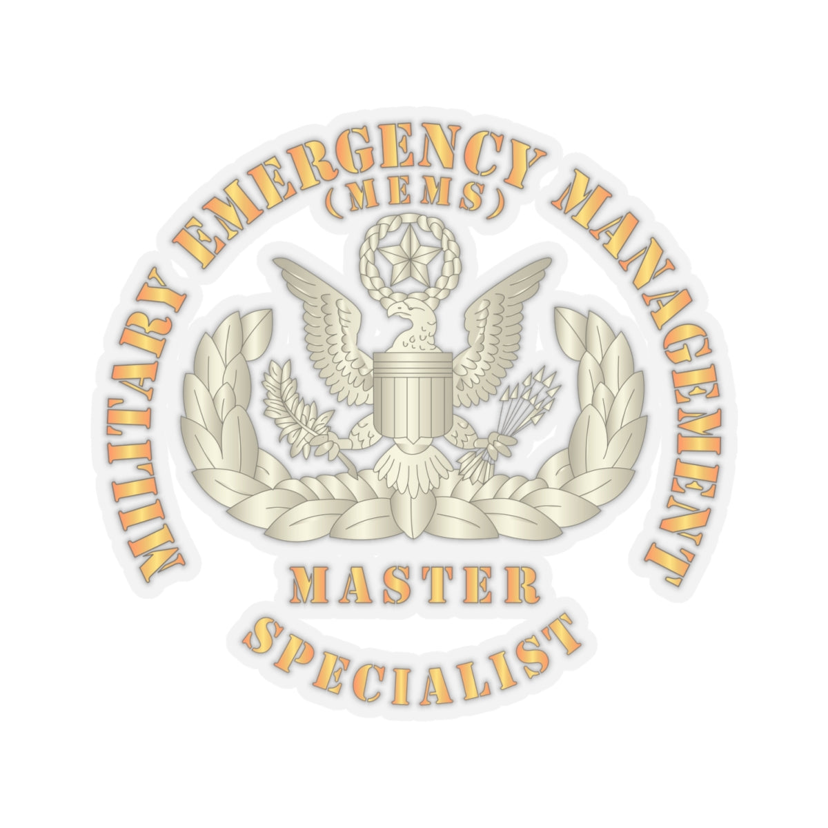 Kiss-Cut Stickers - ARNG - Military Emergency Management Specialist - Master - Gold