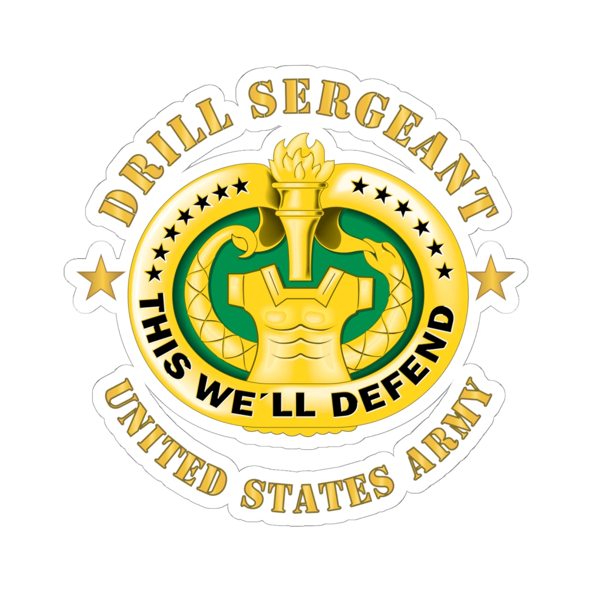 Kiss-Cut Stickers - Drill Sgt Badge - United States Army X 300