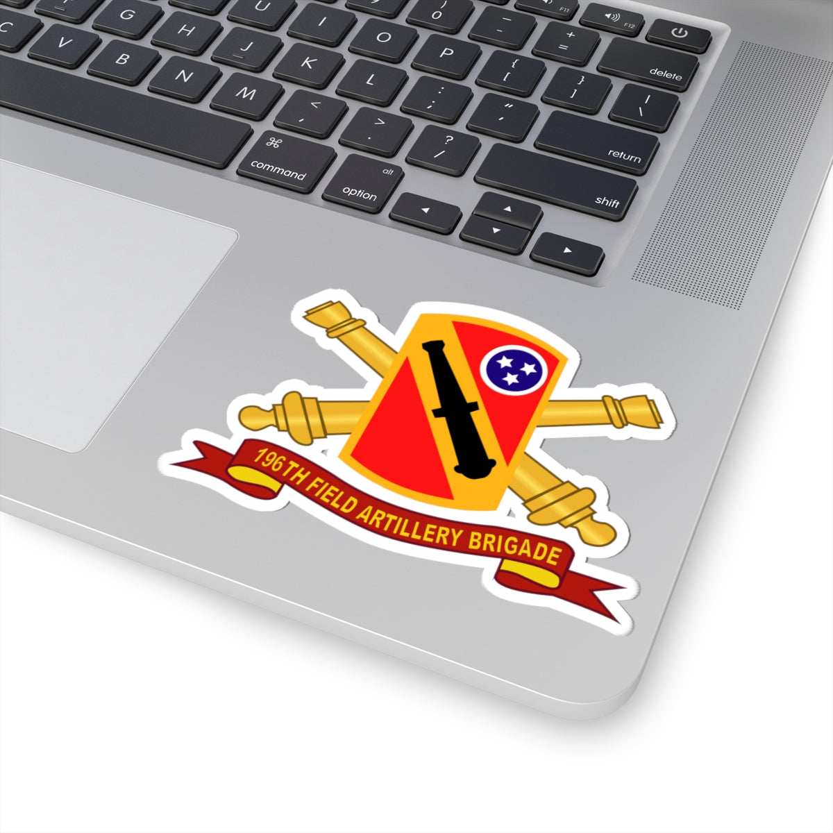 Kiss-Cut Stickers - 196th Field Artillery Brigade SSI w Br - Ribbon X 300