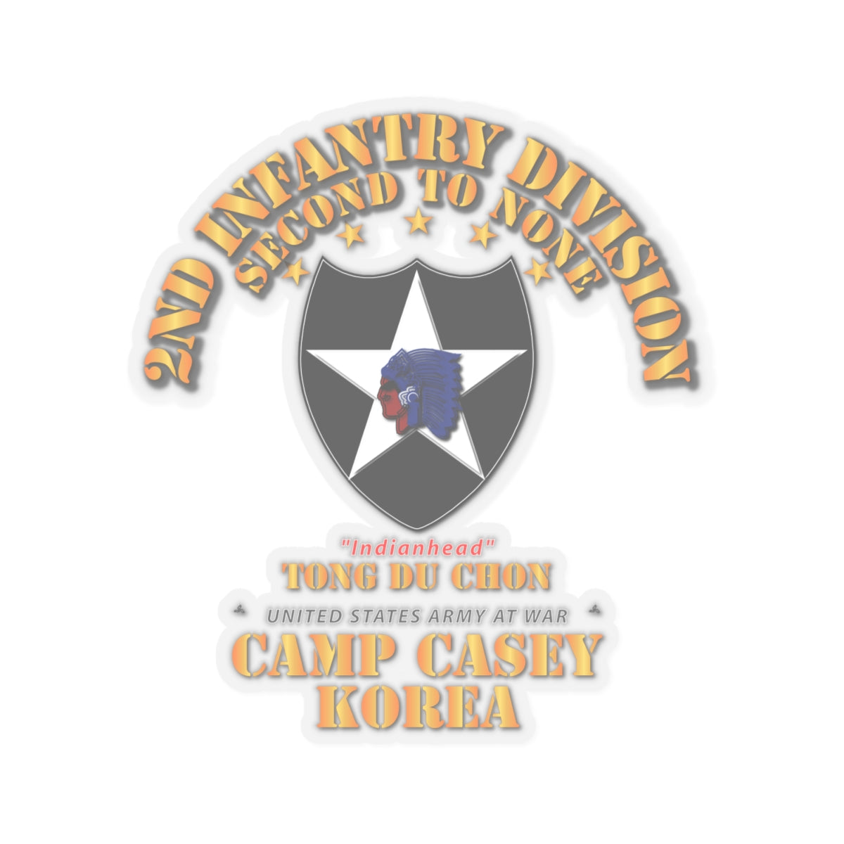 Kiss-Cut Stickers - 2nd Infantry Div - Camp Casey Korea - Tong Du Chon