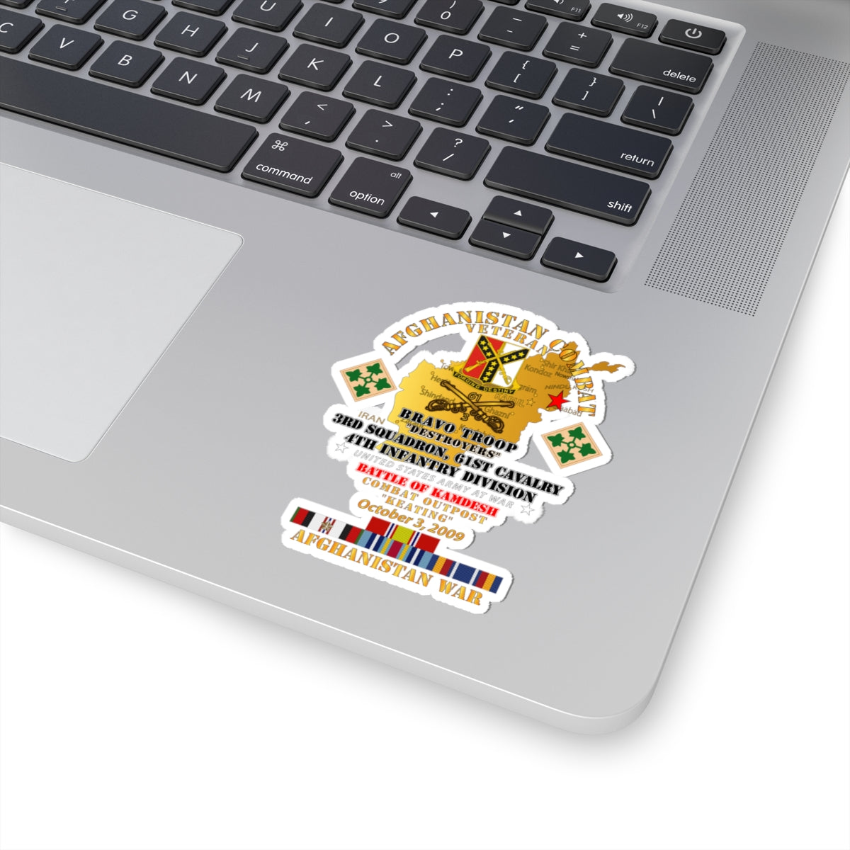 Kiss-Cut Stickers - Battle Kamdesh COP Keating - 61st Cavalry w AFGHAN SVC