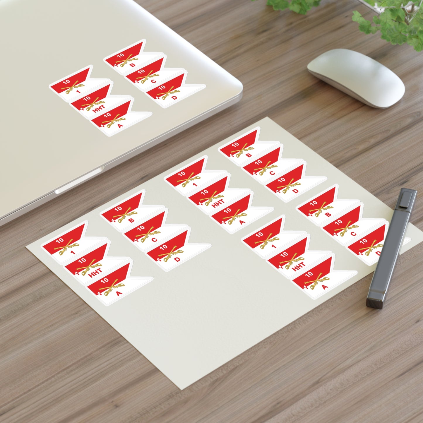 Military Sticker Sheets, 1st Squadron, 10th Cavalry Regiment with All Troop Guidons, Army Decals, Patriotic Stickers, Laptop Decals, Vehicle