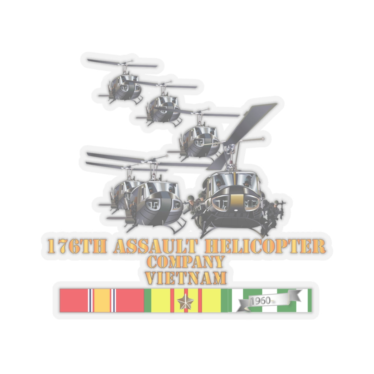 Kiss-Cut Stickers - 176th Assault Helicopter Co w SVC