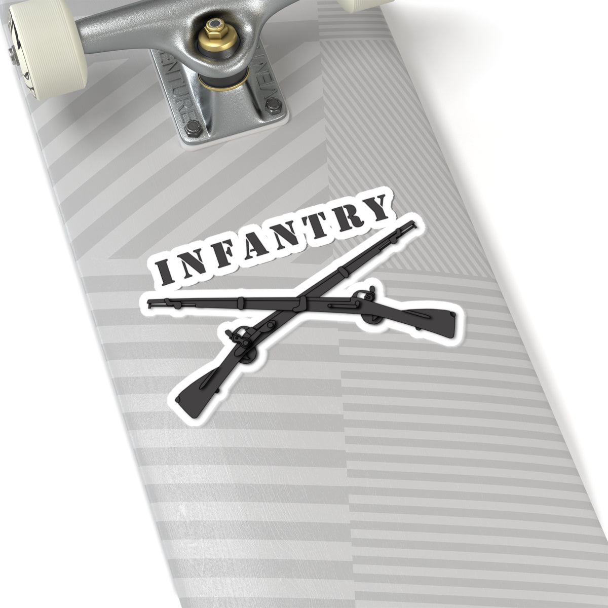 Kiss-Cut Stickers - Infantry Br - Crossed Rifles Blk w Txt