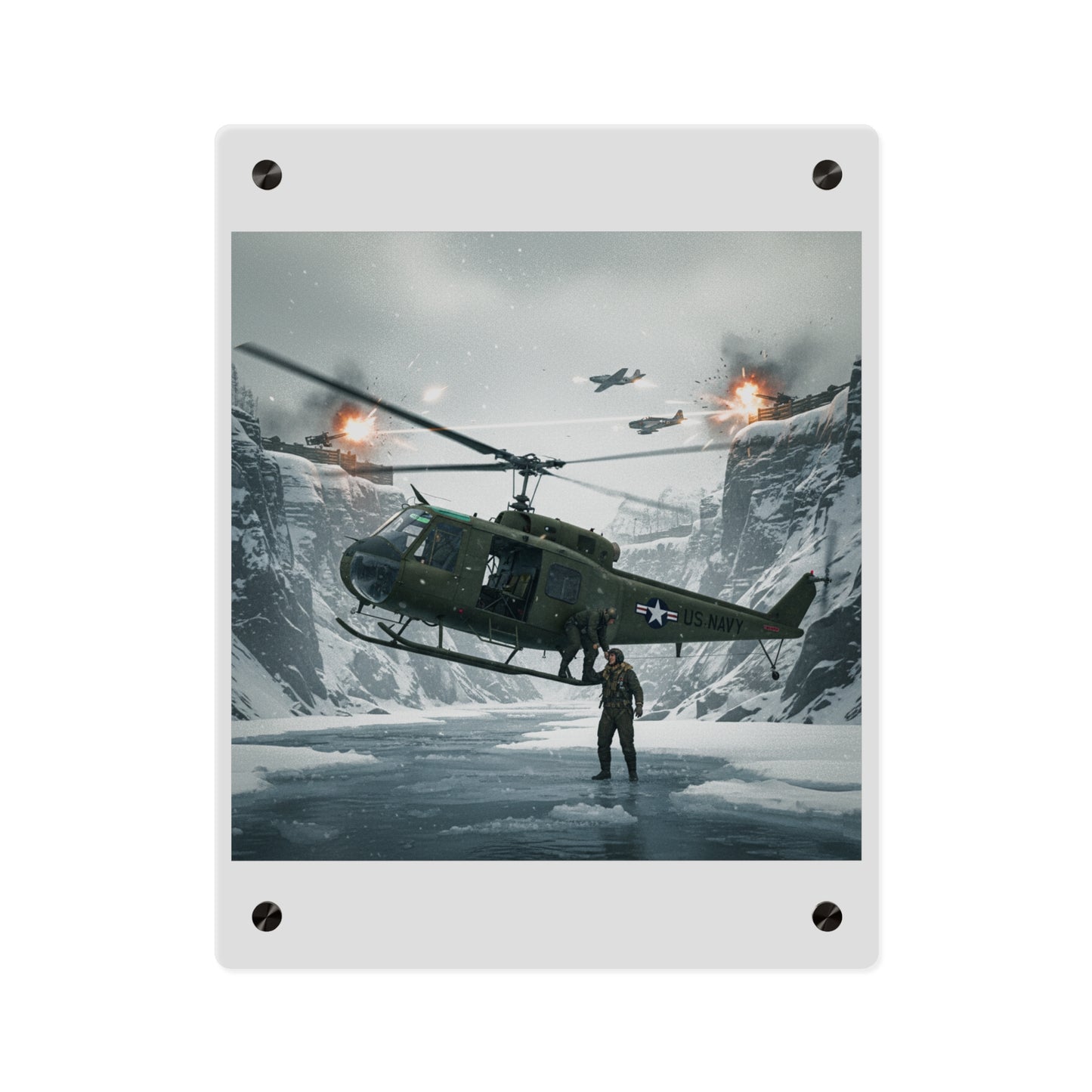Acrylic Wall Art Panel - Rescue Mission from Majon-ni and Samdong-ni attack - Korean War