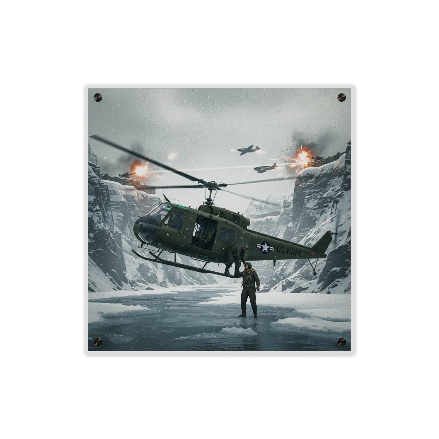 Acrylic Wall Art Panel - Rescue Mission from Majon-ni and Samdong-ni attack - Korean War