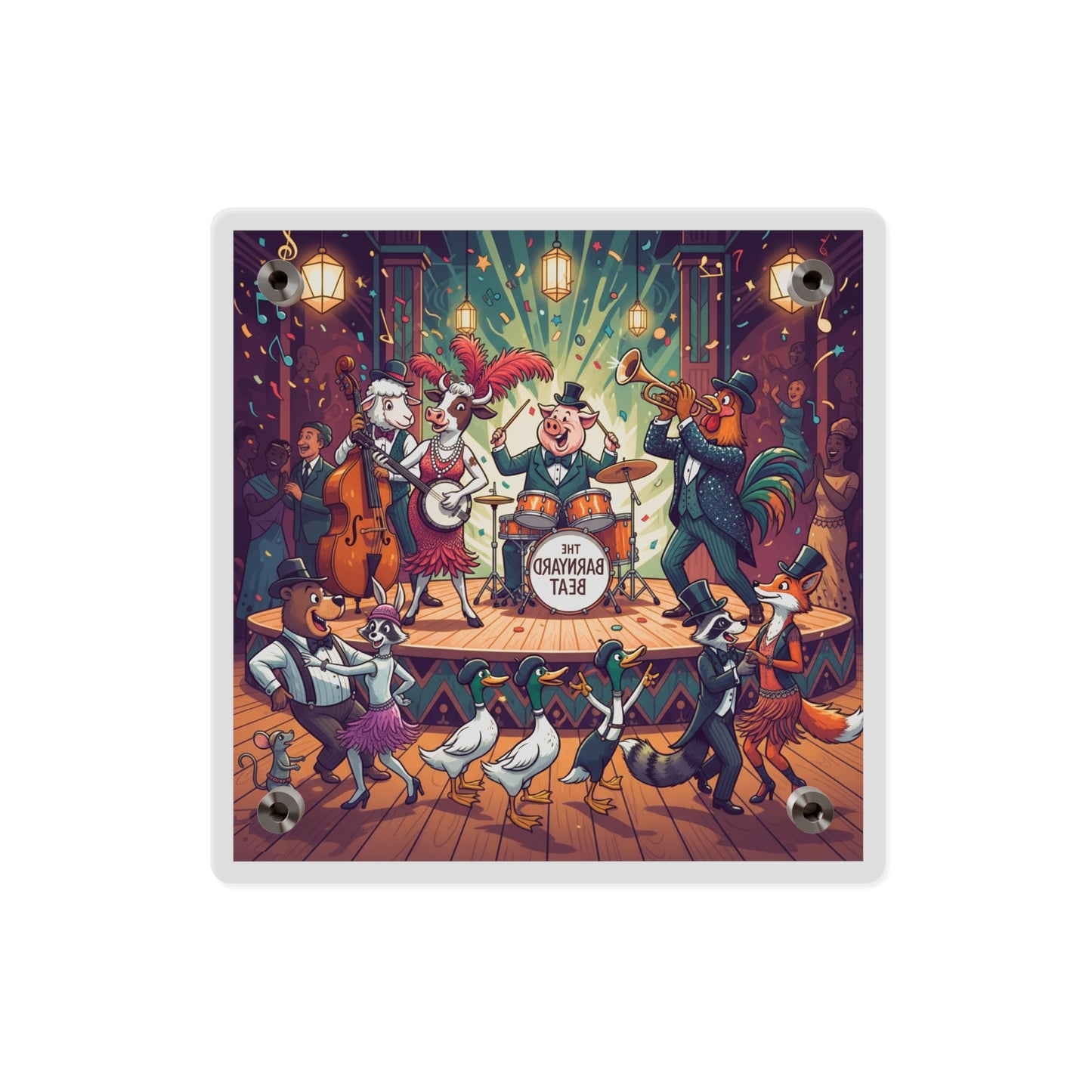 Acrylic Wall Art Panel - Farm Band Dance