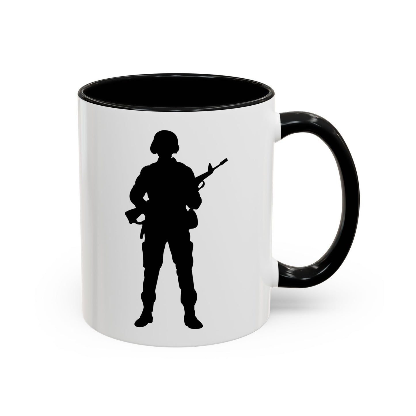Accent Coffee Mug (11oz & 15oz) - Army - Soldier - Silhouette X 300