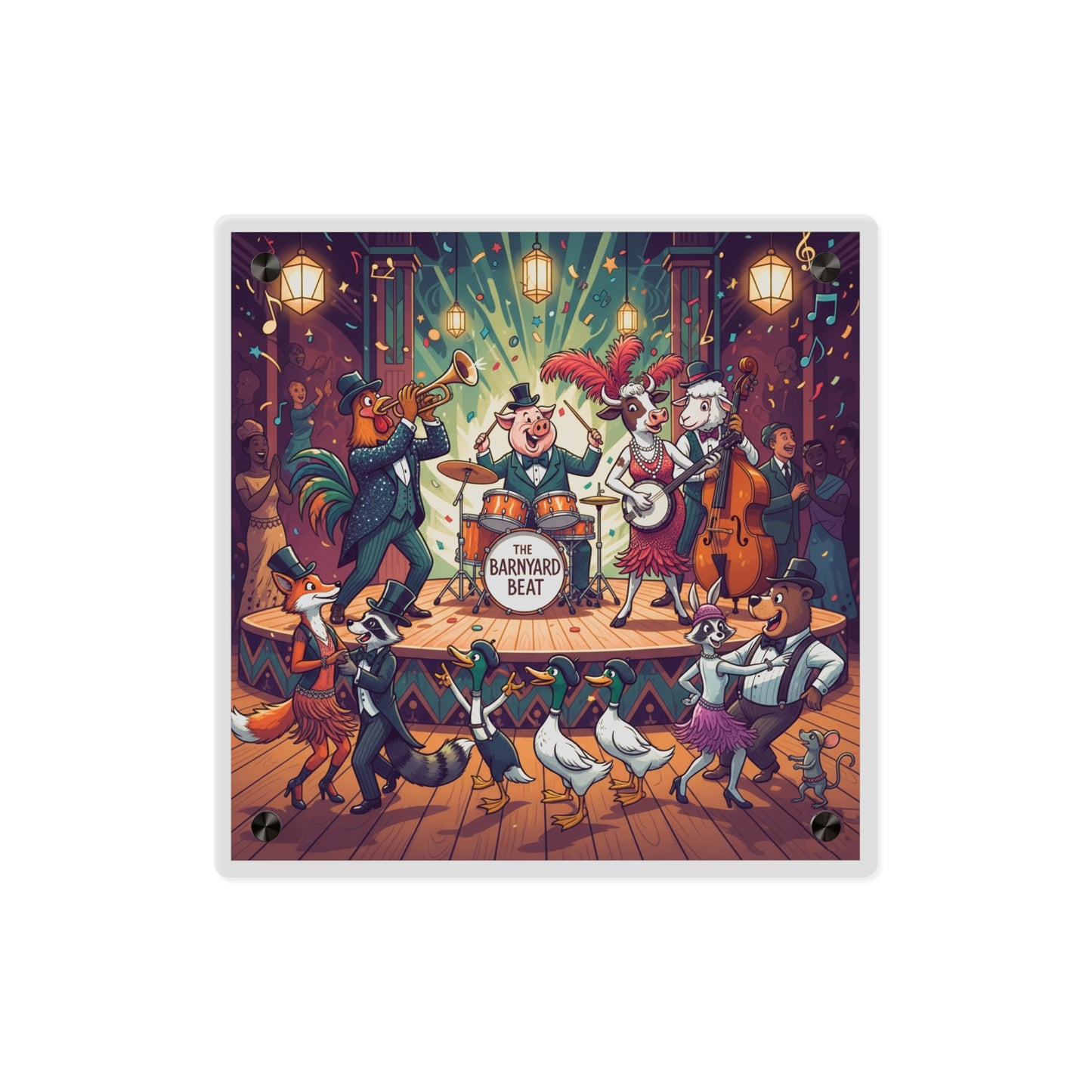 Acrylic Wall Art Panel - Farm Band Dance