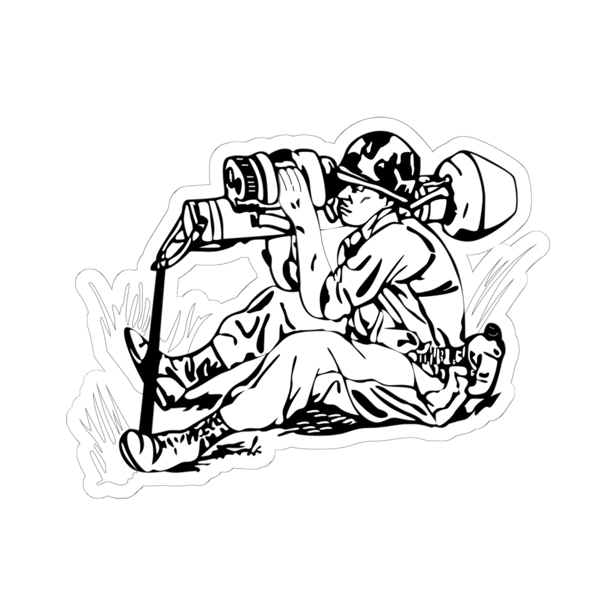Kiss-Cut Stickers - Anti Armor M47 Dragon - BW X 300