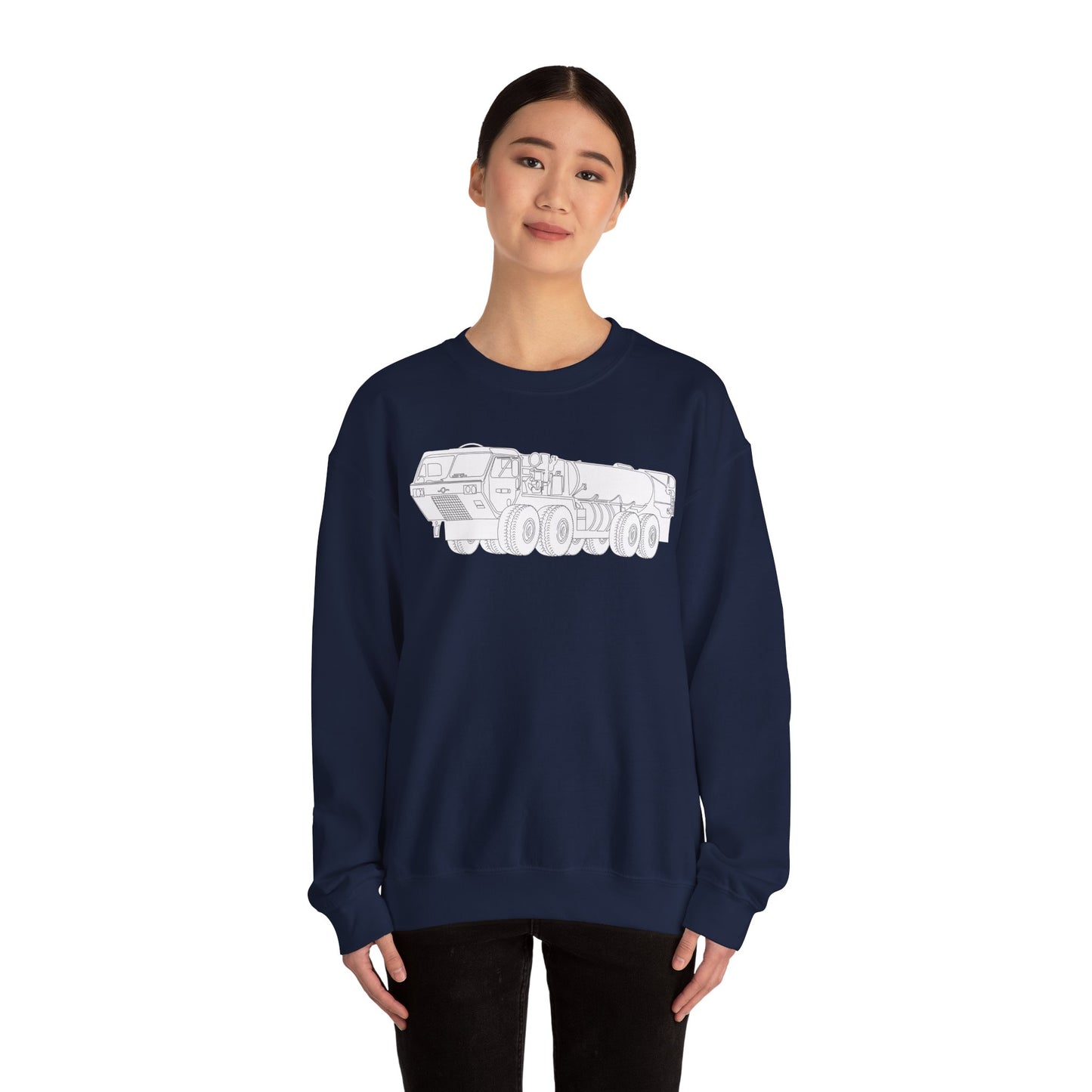 Crewneck Sweatshirt - Vehicle - Fuel Truck - Front Left Oblique X 300