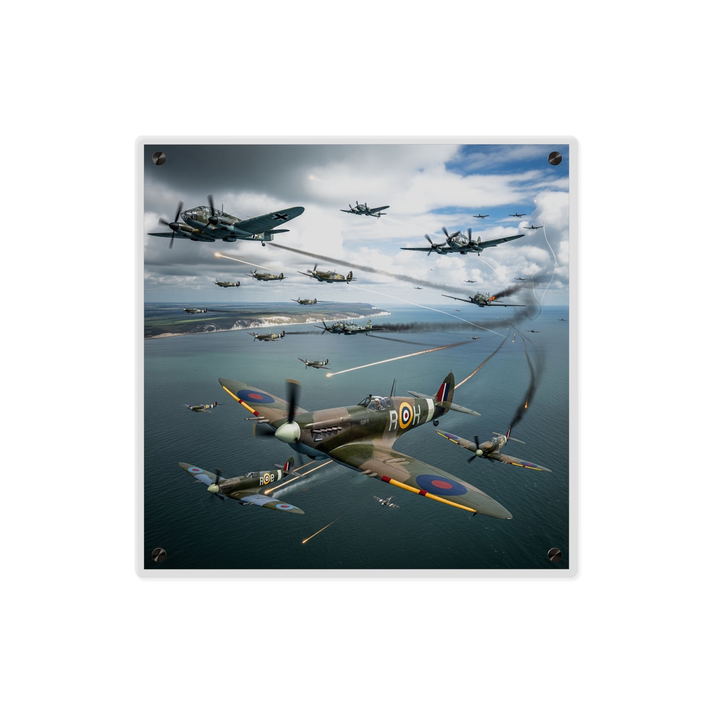 Acrylic Wall Art Panel - British and German aircraft during the Battle of Britain